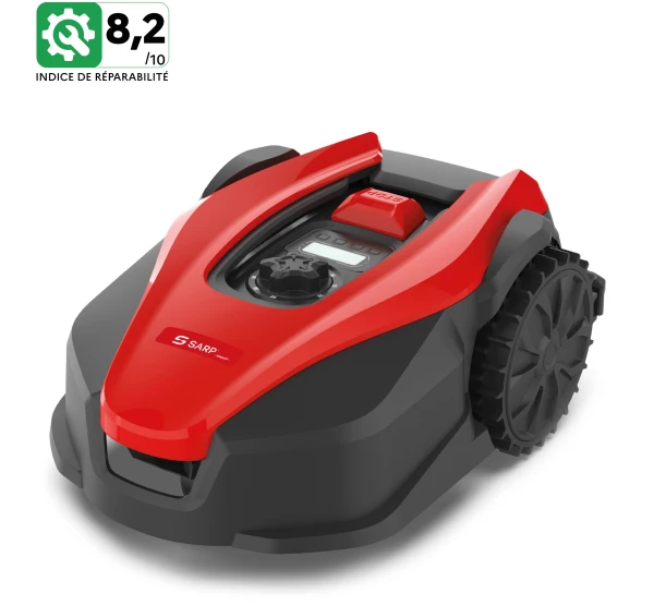SARP Robot de tonte - Largeur de coupe de 20 cm - 3 Roues RSM600 Robot de tonte équipé d'une batterie Li-Ion 20 V, surfaces allant jusqu'à 600 m².